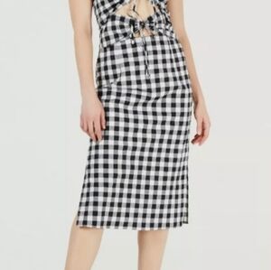 Leyden cutout black and white gingham dress S